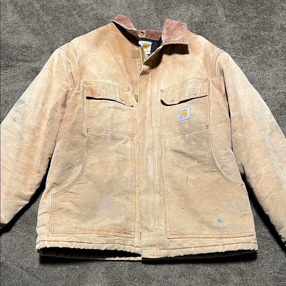 Vintage Carhartt Men's Tan Jacket
